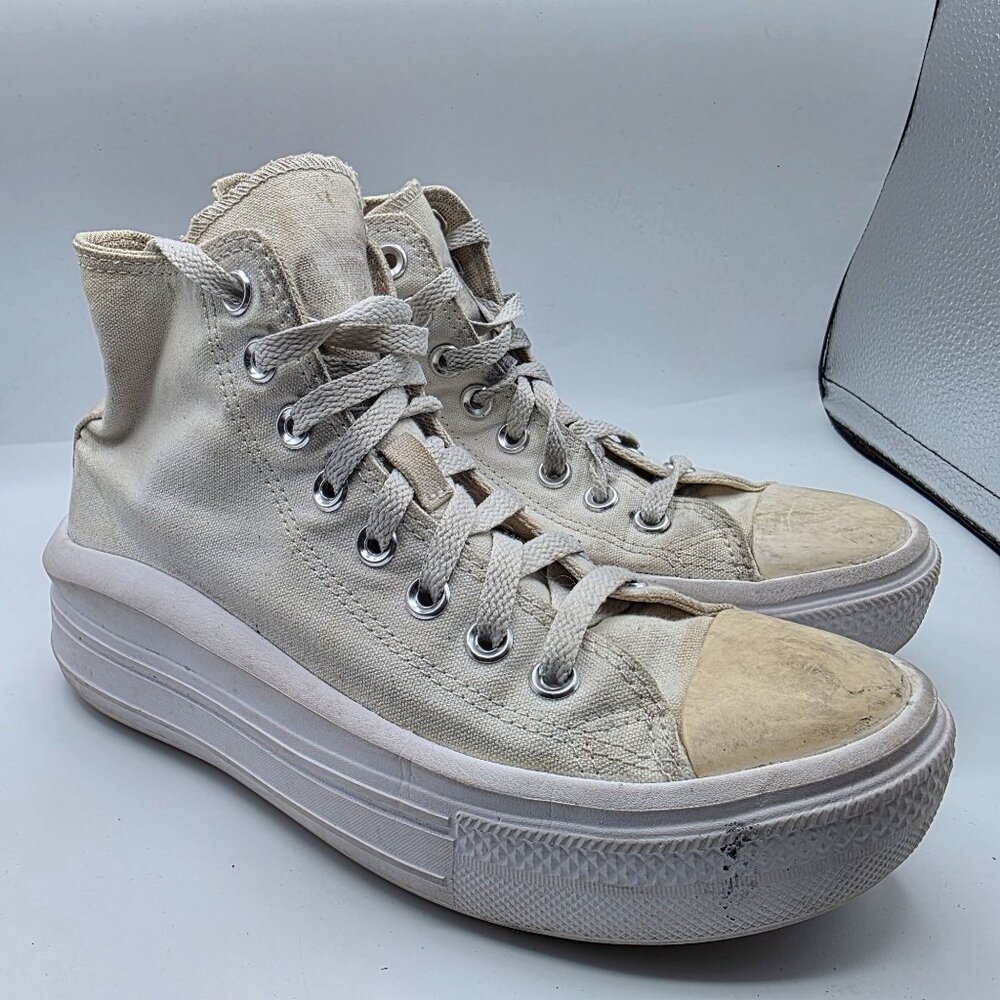 Converse Chuck Taylor All Star Move Platform Hi Womens Size 7.5 White Shoes